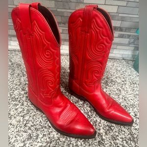 Red Leather Cowboy Boots - Vittorio Ricci